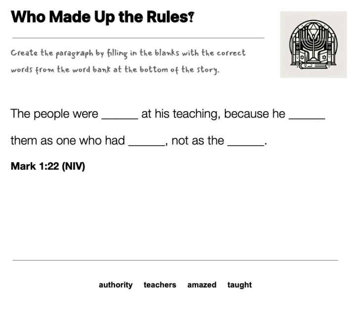 Who Made Up the Rules? fill-in-the-blank